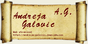 Andreja Galović vizit kartica